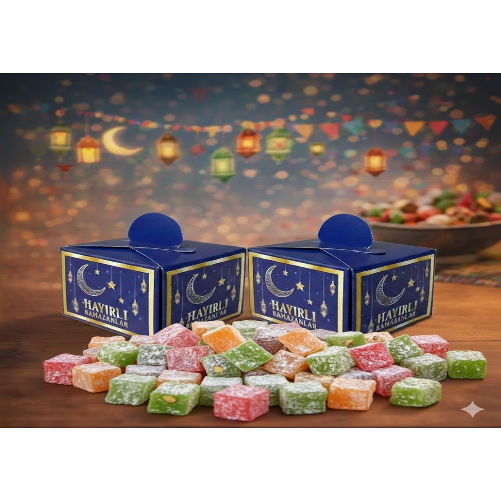 100 Pieces Ramadan Mubarak Printed Candy, Sugar, Date Box, Treat, Ramadan Gift - 1214181, Tm Yalar