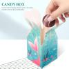 Luxshiny Mermaid Candy Boxes 50pcs Small Party Treat Packaging Boxes Portable Paper for Summer Celebration Wrapping view 3