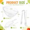Newtay 20 Oz 6 Candy Bowls with 3 Scoops and 3 Tongs, Large Clear Plastic Dessert Bowls Angled Hard Candy Buffet Containers Set for Chip Snacks Popcorn Appetizers Buffets Bar Birthday Party Supplies view 2
