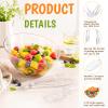 Newtay 20 Oz 6 Candy Bowls with 3 Scoops and 3 Tongs, Large Clear Plastic Dessert Bowls Angled Hard Candy Buffet Containers Set for Chip Snacks Popcorn Appetizers Buffets Bar Birthday Party Supplies view 3
