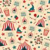Circus Popcorn, Tickets, Tent, Ferris Wheel Pattern Edible Image Photo Cake Topper For Half Sheet Cake view 1