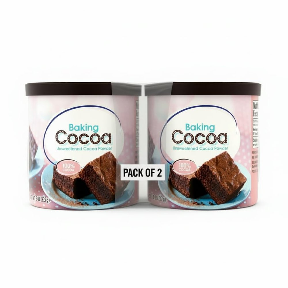 Baking Unsweetened Organic Cocoa Powder 8 oz (2 Pack), 100% Cocoa, No Artificial Flavors, Zero Sugar, Kosher