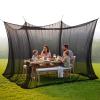 Large Outdoor Mosquito Net, Ultra-Fine Mesh Bug Net for Patio, Camping, Backyard, Portable Insect Screen with Rope for Family Dining, Picnic, Garden(B,Single: 300 * 427 * 250CM(16m)) view 1