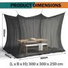 Large Outdoor Mosquito Net, Ultra-Fine Mesh Bug Net for Patio, Camping, Backyard, Portable Insect Screen with Rope for Family Dining, Picnic, Garden(B,Single: 300 * 427 * 250CM(16m)) view 2