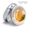 Yellow Peach Round Pill Box Cute Small Fish Oil Cases Portable 3 Compartment Pill Boxes Round Pill Case with Mirror for Vitamins Medication Supplements Gift view 2