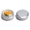 Yellow Peach Round Pill Box Cute Small Fish Oil Cases Portable 3 Compartment Pill Boxes Round Pill Case with Mirror for Vitamins Medication Supplements Gift view 3