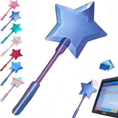 3D Printed Credit Card Wand Tap to Pay, Magic Fairy Pay Wand, Starlight Magic Wand Tap-to-Pay Card Holder (Blue Pink)