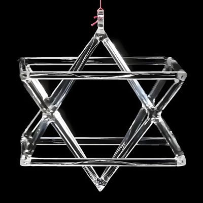 JHNKOJ Chakra Optically Clear Quartz Crystal Singing Mokaba Merkaba Sound Therapy Meditation Yoga Percussion Pyramid Healing Musical Instrument,8 Inch