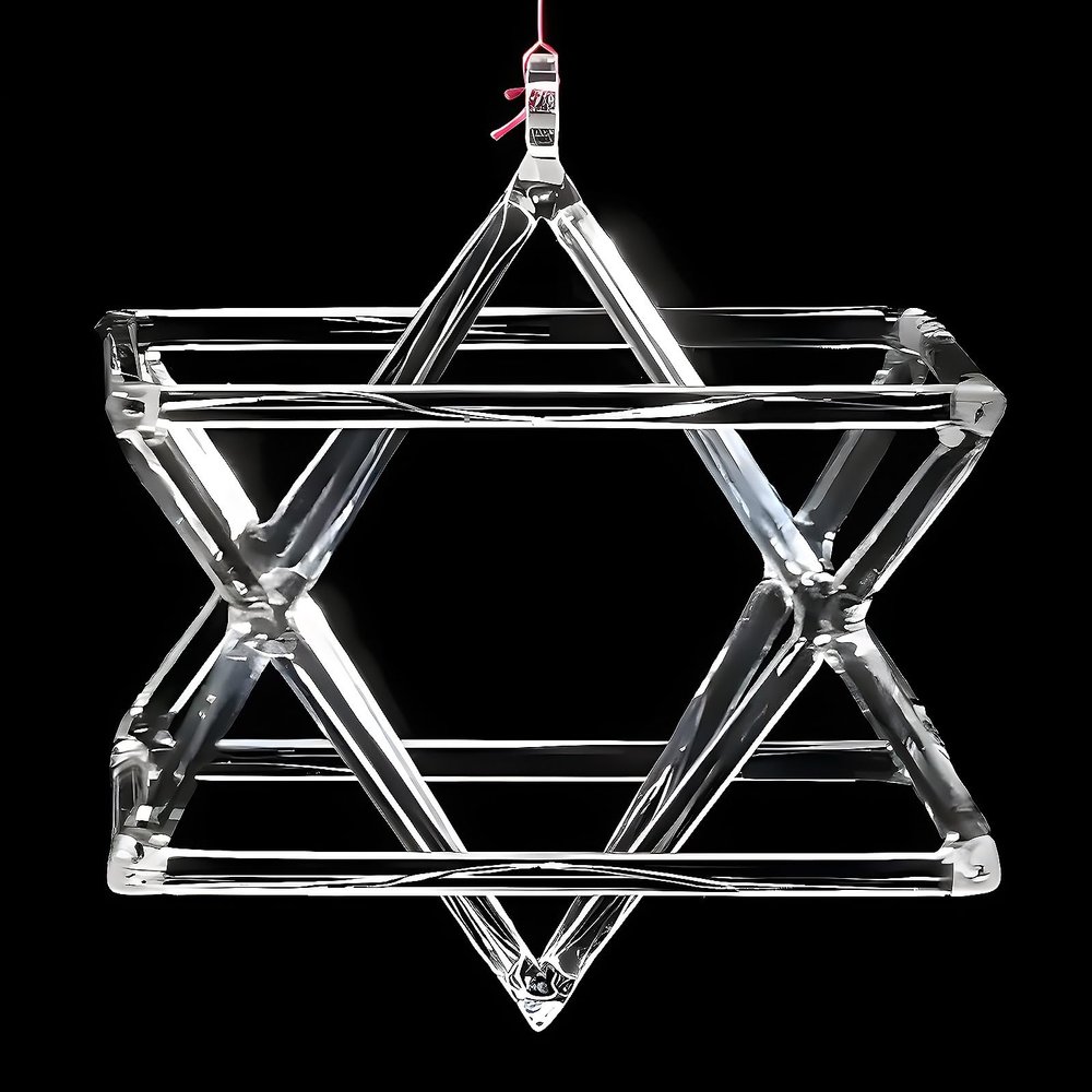 JHNKOJ Chakra Optically Clear Quartz Crystal Singing Mokaba Merkaba Sound Therapy Meditation Yoga Percussion Pyramid Healing Musical Instrument,8 Inch