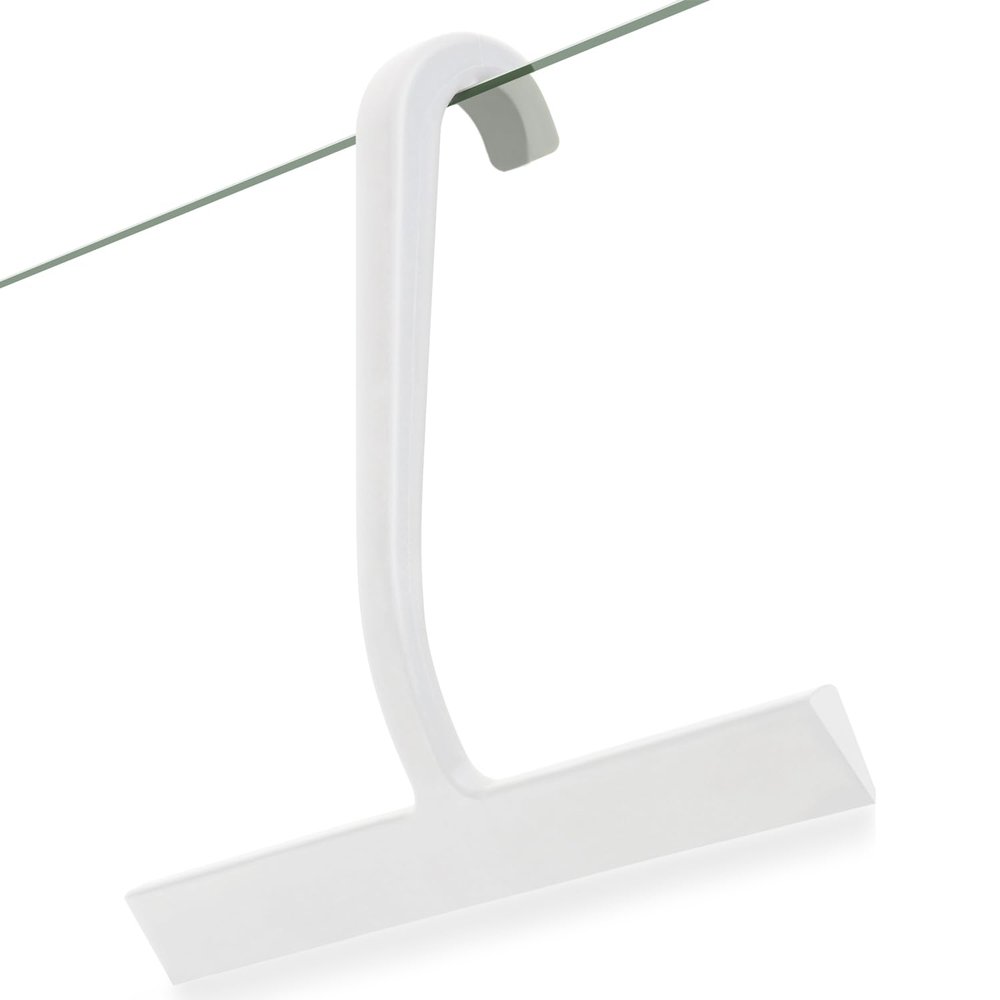 RICHMIRTH Shower Squeegee for Glass Doors 10" Silicone Squeegee with Built-in Hook, One-Piece Seamless Design, Streak-Free & No-Scratch Window Cleaner for Bathroom, Mirrors & Tiles White