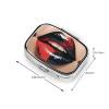 Square Round Pill Case Red and Black Lips Pill Box Daily 2 Compartment Travel Pill Container for Pocket Purse Portable Medicine Cod Liver Oil Storage Box 2 Times a Day Pill Organizer view 3
