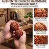 Natural Chinese Wenwan Walnuts, 2PCS Chinese Wen Wan Jade Walnut, Rolling Polishing Walnuts, Stress Relief Health Care Grip Balls Palm Massage Gadget Wellness Gifts (B, Pre-patinated Walnut) view 2
