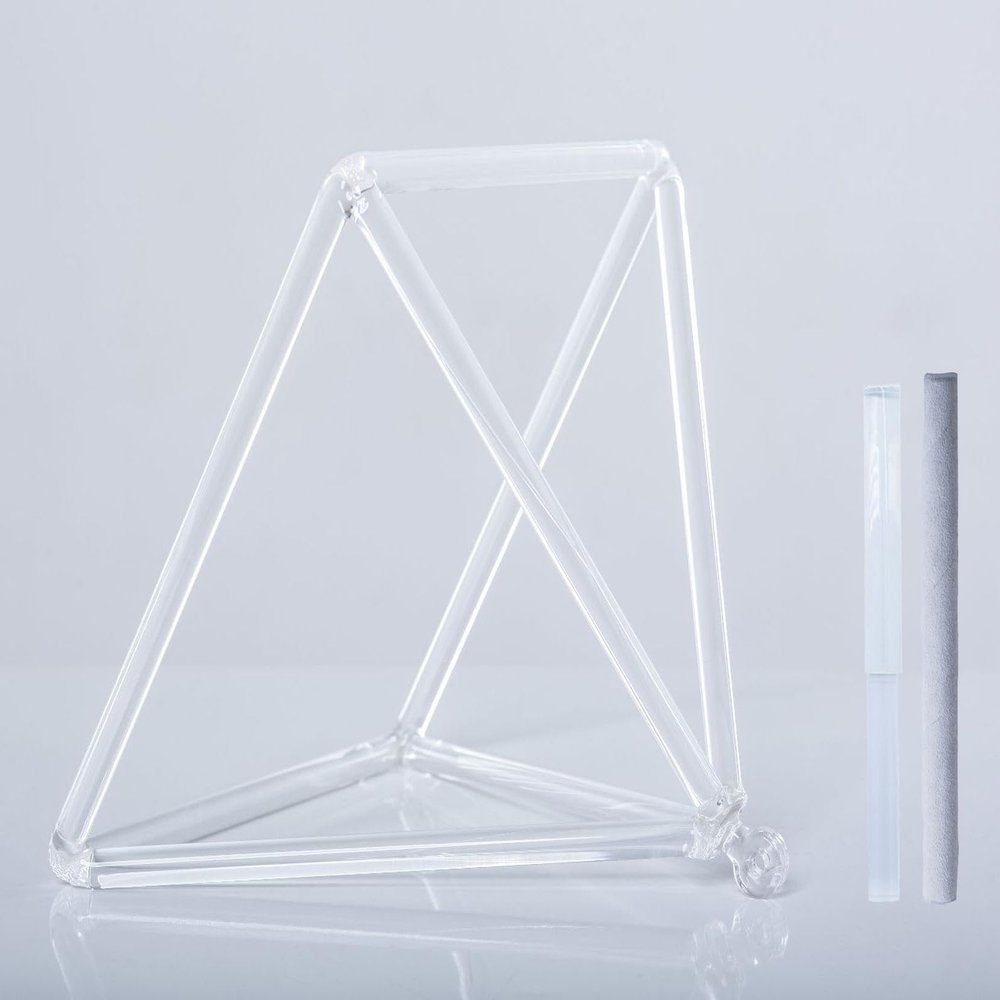 JHNKOJ 5-12 Inch Clear Crystal Quartz Pyramid/Mokaba/Merkaba,Stress Reduction Corner Stand Percussion Instrument Forsound Therapy Meditation Yoga A,10 Inch