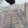 JHNKOJ 5-12 Inch Clear Crystal Quartz Pyramid/Mokaba/Merkaba,Stress Reduction Corner Stand Percussion Instrument Forsound Therapy Meditation Yoga A,10 Inch view 3