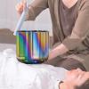 JHNKOJ Colorful Alchemy Sound Bowl,432 Hz/440 Hz Coloured Natural Cosmic Light Singing Bowl for Yoga Meditation & Sound Healing,E Note-6In 440Hz+Bag view 3