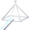 JHNKOJ Clear Quartz Crystal Singing Pyramid Crystal Singing Pyramid Set Healing Musical Instrument for Sound Healing Meditation Accessories,8 Inch view 1