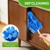 Doodlream 12PCS Fleece Reusable Duster Refills with 4 Handles, Washable Cleaning Pads in 6 Colors, 360 Dust Cleaning Brush for Home, Blinds, Car, Furniture, Fans, Wet & Dry Use view 3