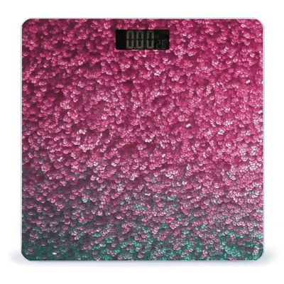 3D Pink Glitter Weight Scale,Clear LED Display Bathroom Digital Weighing Scale,Tempered Glass Digital Bathroom Scale for Body Weight Capacity Up to 400 Lbs