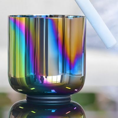JHNKOJ Coloured Natural Cosmic Light Singing Bowl, 432/440 Hz Cosmic Light Alchemy Bowl for Yoga Meditation & Sound Healing,D Note-6In 440Hz