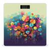 Abstract Style Colorful Flowers Bathroom Scale for Body Weight 400 Lb Weight Scale with High Precision Sensors Tempered Glass Highly Accurate Digital Weighing Machine for People view 1
