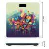 Abstract Style Colorful Flowers Bathroom Scale for Body Weight 400 Lb Weight Scale with High Precision Sensors Tempered Glass Highly Accurate Digital Weighing Machine for People view 2