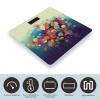 Abstract Style Colorful Flowers Bathroom Scale for Body Weight 400 Lb Weight Scale with High Precision Sensors Tempered Glass Highly Accurate Digital Weighing Machine for People view 3