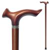 YIVIYAR Wooden Walking Cane, Beech Wood Handmade Ergonomic Cane with Non-Slip Rubber Tip, 34 inch for Men & Women, Supports up to 350 lbs, Coffee view 1