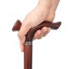 YIVIYAR Wooden Walking Cane, Beech Wood Handmade Ergonomic Cane with Non-Slip Rubber Tip, 34 inch for Men & Women, Supports up to 350 lbs, Coffee view 3