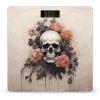 Ancient Skull and Flowers Bathroom Scale for Body Weight 400 Lb Weight Scale with High Precision Sensors Tempered Glass Highly Accurate Digital Weighing Machine for People view 1