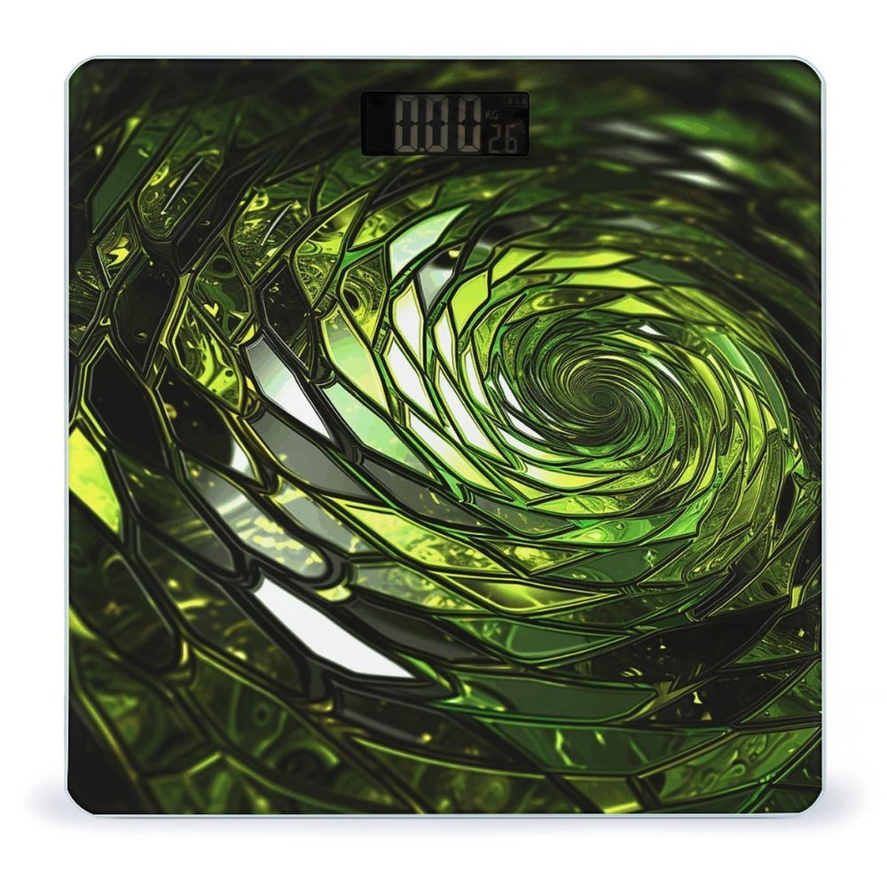 Abstract Green Snake Bathroom Scale for Body Weight 400 Lb Weight Scale with High Precision Sensors Tempered Glass Highly Accurate Digital Weighing Machine for People