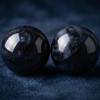 Baluue 2pcs 35mm Chinese Baoding Balls, Black Obsidian Marble Hand Exercise Solid Balls for Stress Relief Reduction & Grip Strength Training Quiet Meditation Tool view 4