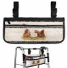 Farmhouse Chicken Burlap Linen Wheelchair Side Bag Black Buffalo Plaid Wheelchair Accessory Bag to Hang on Side with Reflective Strip for Wheelchair - Ideal Gift for Seniors view 1