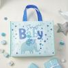 Loveinside 13" Large Baby Boy Reusable Gift Bag, Blue Elephant Design, Recycled Party Favor Gift Bag with Handles for Baby Shower, Newborn Boys, 13" x 5" x 10", 1 Pcs view 3