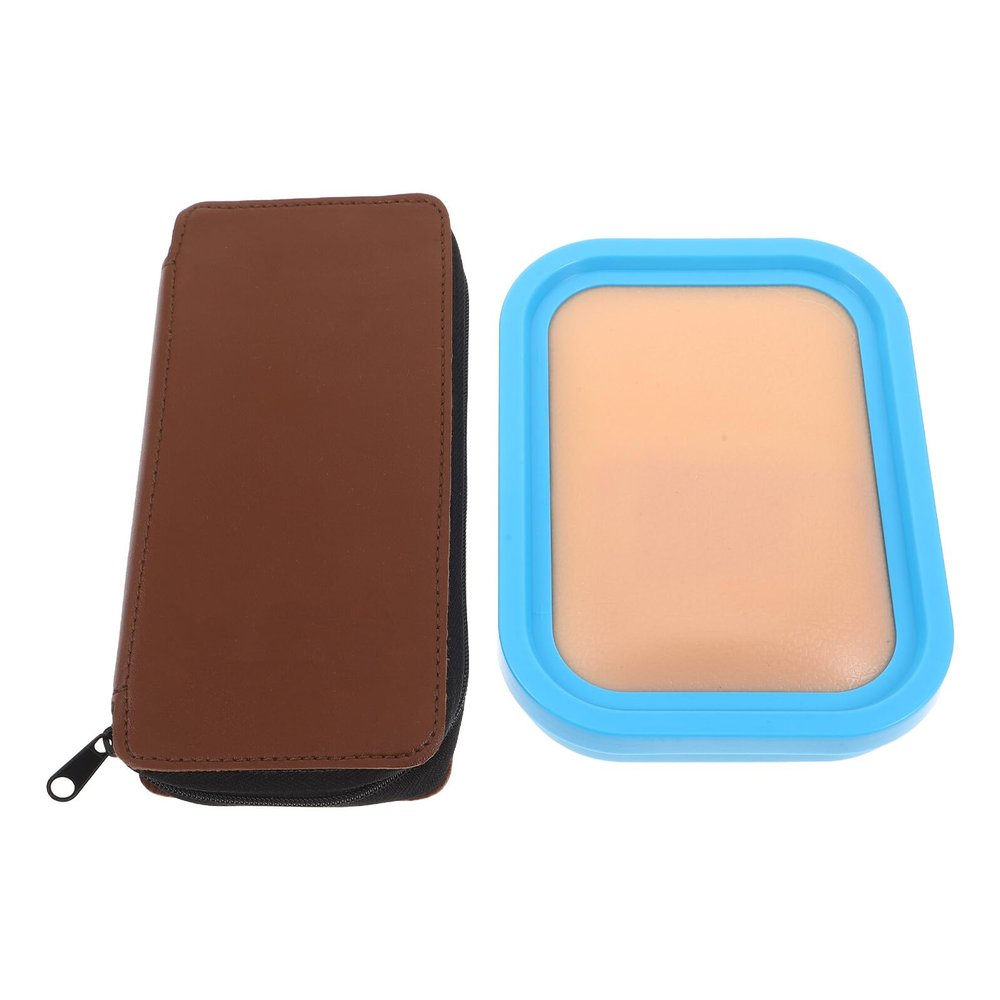 FOMIYES Silicone Acupuncture Practice Model Set with Reusable Simulated Skin and Acupuncture Bag for Beginner Injection Training and Chinese Medicine Learning
