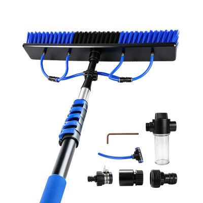Solar Panel Cleaning Kit, 20FT Extension Pole Solar Panel Cleaning Brush, Water Fed Pole Brush with Soap Dispenser, Fit for Solar Panels, Snow Removal, Window etc , 5 Year Warranty