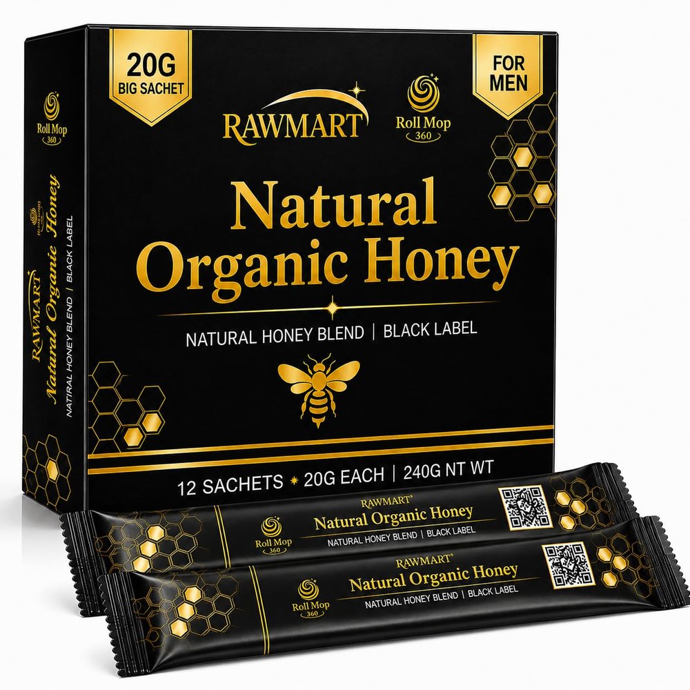 Natural Honey For-Men with Royal Jelly, Bee Pollen & Ginseng Root, 20 x 20g