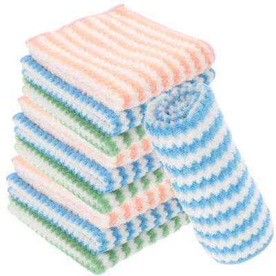 RUNROTOO Kitchen Dish Towels 10pcs Set 30x30cm Multi-Color Water Absorbent Washcloths Sturdy Dish Rags for Kitchen Cleaning and Tableware Care Random Color