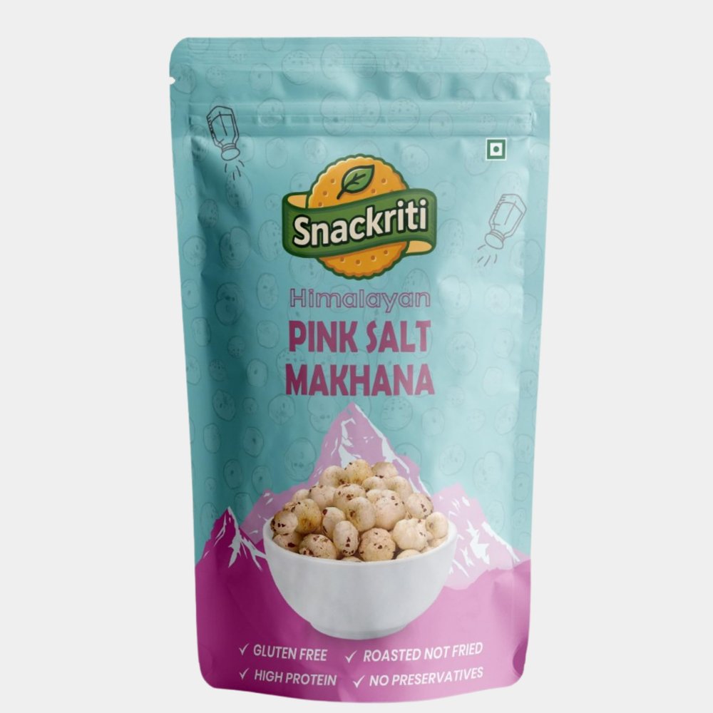 Snackriti 50g Himalayan Pink Salt Roasted Flavoured Foxnuts Makhana | Indian Super Food | Salted Foxnut | Low-Calorie | Healthy Snack | Gluten-Free | High Protein Guilt Free Antioxidant Rich Calcium