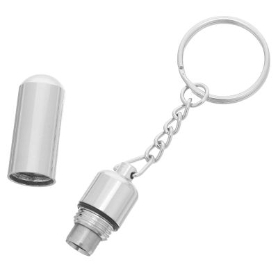 Alipis Portable Cigar Punch Keychain Stainless Steel Single Hole Cutter for Travel and Gatherings Silver
