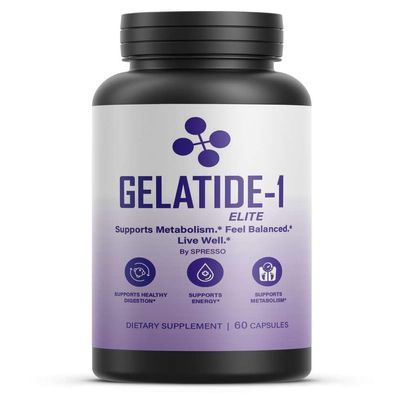 (1 Pack) Gelatide Capsules, Advanced Gelatide-1 Feel Balanced Live Well Supplement Pills, Official Gelatide Loss Support for Active Lifestyle & Overall Wellness (60 Capsules)