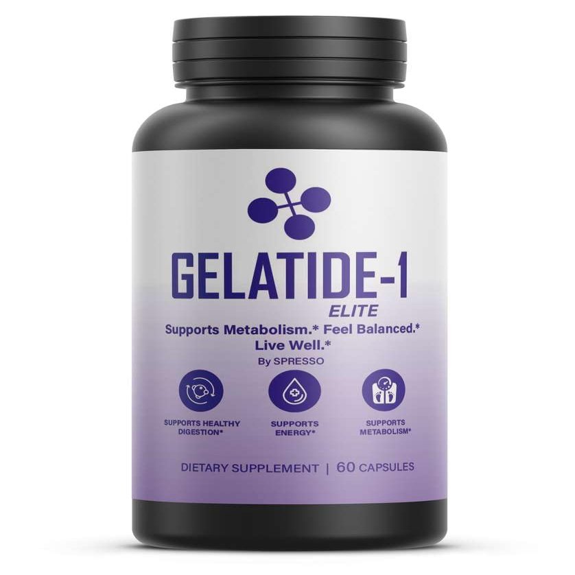 (1 Pack) Gelatide Capsules, Advanced Gelatide-1 Feel Balanced Live Well Supplement Pills, Official Gelatide Loss Support for Active Lifestyle & Overall Wellness (60 Capsules)