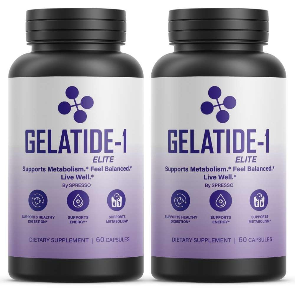 (2 Pack) Gelatide Capsules, Advanced Gelatide-1 Feel Balanced Live Well Supplement Pills, Official Gelatide Loss Support for Active Lifestyle & Overall Wellness (120 Capsules)