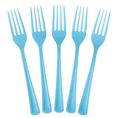 SK.Royal Heavy Duty Light Blue Plastic Forks | 50 Count,7.5 in