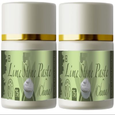 2.64 Oz X 2 - Lime Stone Chuna - 75Gram - Paan Chuna, (Pack of 2)