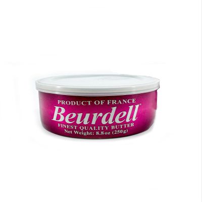 Beurdell French Salted Butter 8.8 oz Can Imported Gourmet European Butter from France, 100% Natural Pasteurized Cream, Rich & Creamy for Baking, Cooking & Spreading