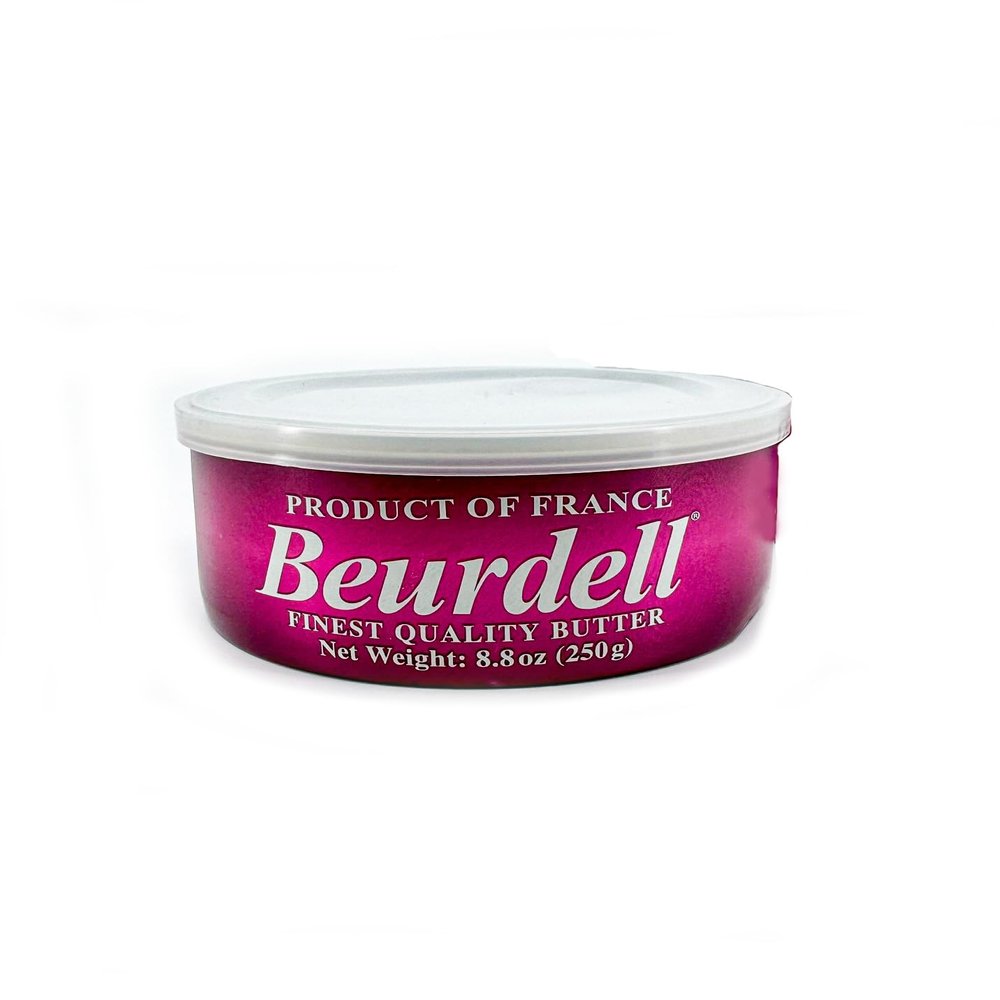 Beurdell French Salted Butter 8.8 oz Can Imported Gourmet European Butter from France, 100% Natural Pasteurized Cream, Rich & Creamy for Baking, Cooking & Spreading