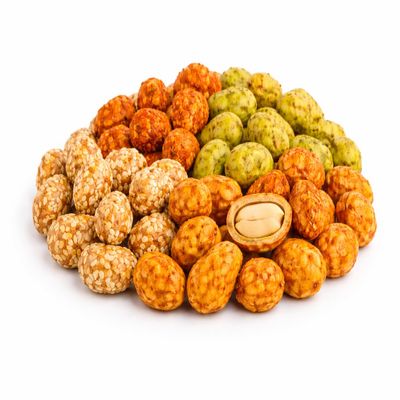 Coated Peanut Variety Mix, Cajun, Sesame, Wasabi and Japanese Style, Crunchy Flavors, Resealable Bag (5 Pound, Mix Assorted)