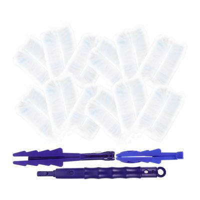 STOBAZA Disposable Home Dust Duster Set with Short and Long Handles, Non-Woven Fabric and Microfiber Heads, 20 Replacement Dusting Brush Refills for Household Cleaning