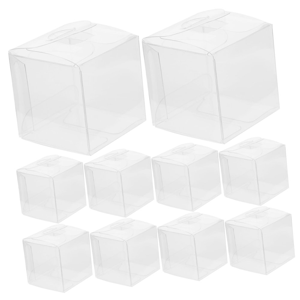 10pcs Plastic Packing Boxes PVC Candy Box for Weddings Parties and Events for Favors and Treats