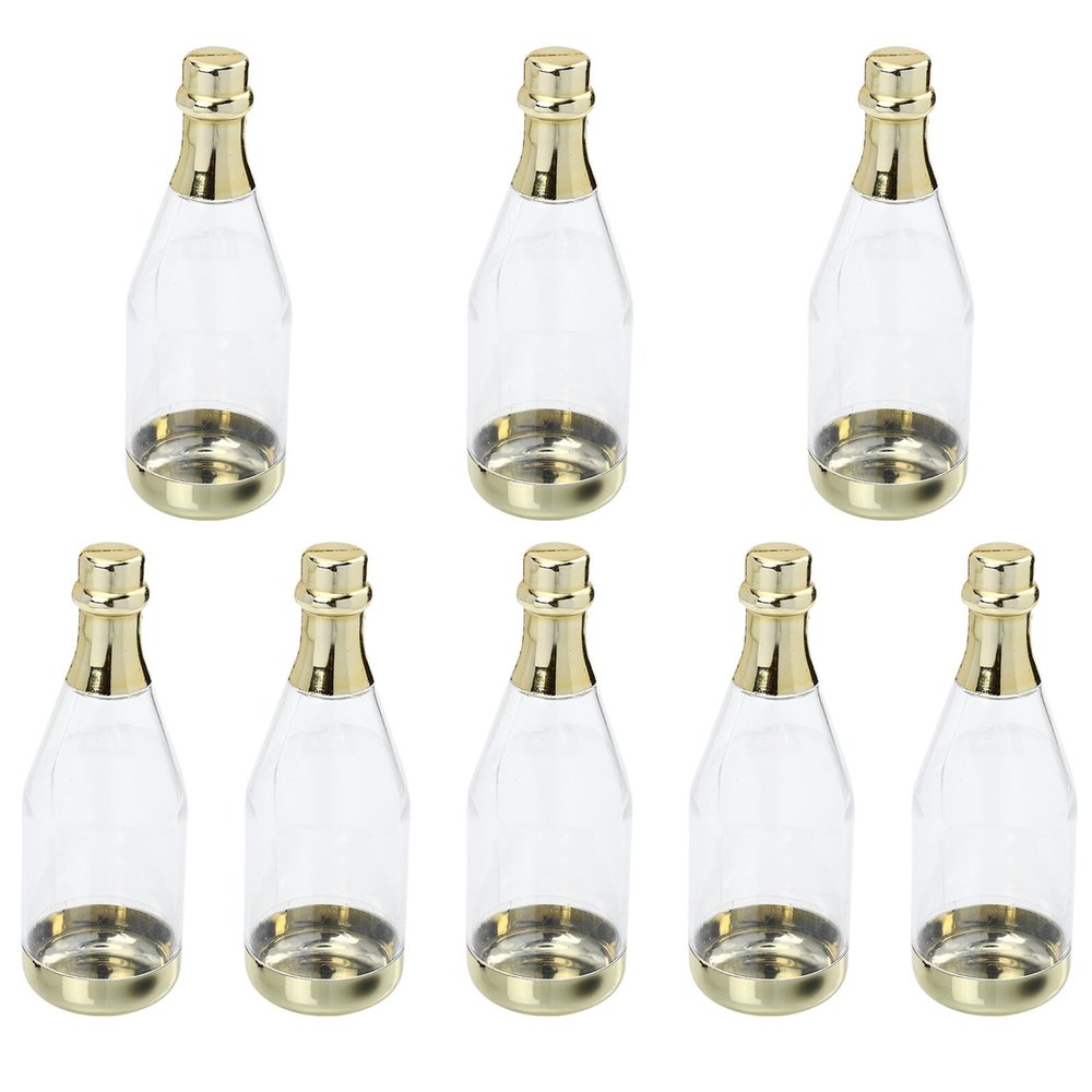 Luxshiny 8pcs Sparkling Wine Bottle Candy Boxes Large Wine Bottle Shaped Candy Holder Party Favor Storage Case for Wedding and Celebration Decorations